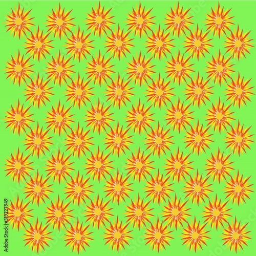 Seamless floral pattern. The figures are yellow. Creative design for different backgrounds