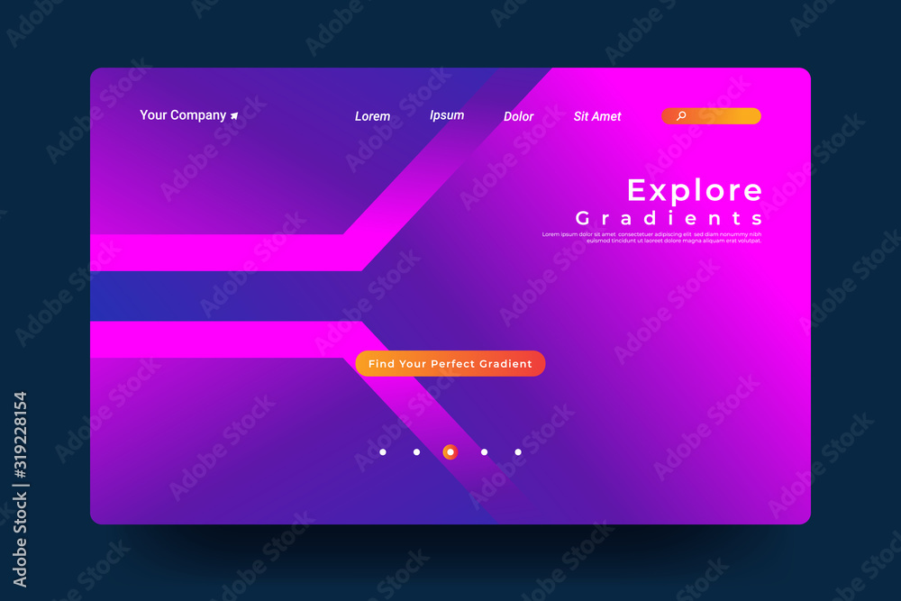 Website Landing Page with gradient colorful Background. Modern design. Easy editable For landing page, banner, website, homepage, card, ui, or apps. Vector illustration Website Landing Page with gradient colorful Background. Modern design. Easy editable For landing page, banner, website, homepage, card, ui, or apps. Vector illustration