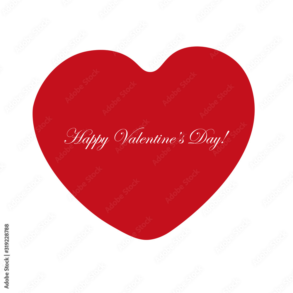 Valentines day card heart red vector illustration