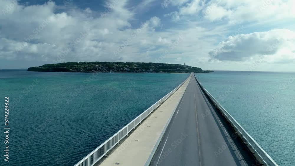 「ドローン空撮」沖縄今帰仁村の人気観光地、古宇利島にかかる古宇利大橋- 「ドローン空撮」沖縄今帰仁村の人気観光地、古宇利島にかかる古宇利大橋-