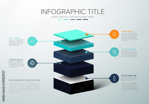 Vector Infographic layers template photo