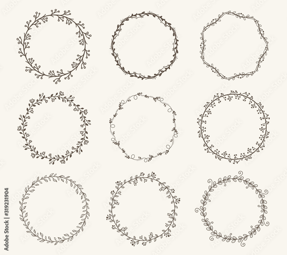 Vector set of border circle frame Vector set of border circle frame