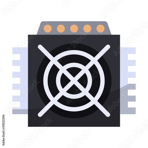 ASIC Miner isolated flat vector icon