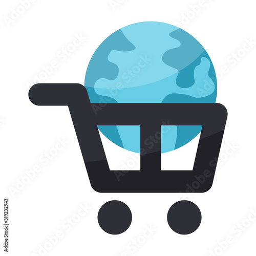 e commerce isolated flat color icon