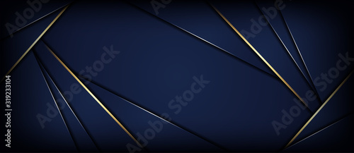 abstract luxurious dark blue background with golden line