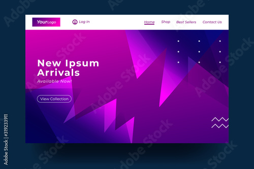 Wallpaper Mural Website Landing Page with gradient colorful Background. Modern design. Easy editable For landing page, banner, website, homepage, card, ui, or apps. Vector illustration Torontodigital.ca