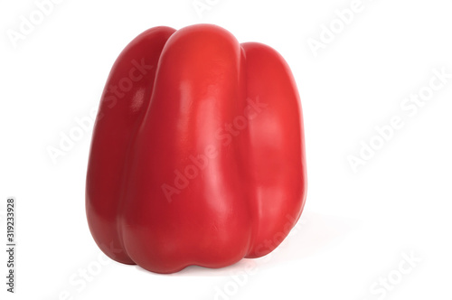 red juicy sweet pepper isolated on a white background © westermak15