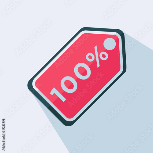 100% discount tag flat vector icon - ui icon vector