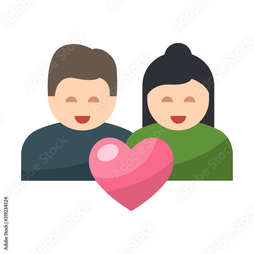 couple isolated flat color icon