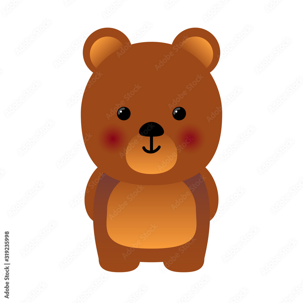 Fototapeta premium Cartoon funny cute bear isolated on white background