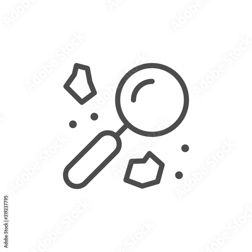 Soil examination line outline icon