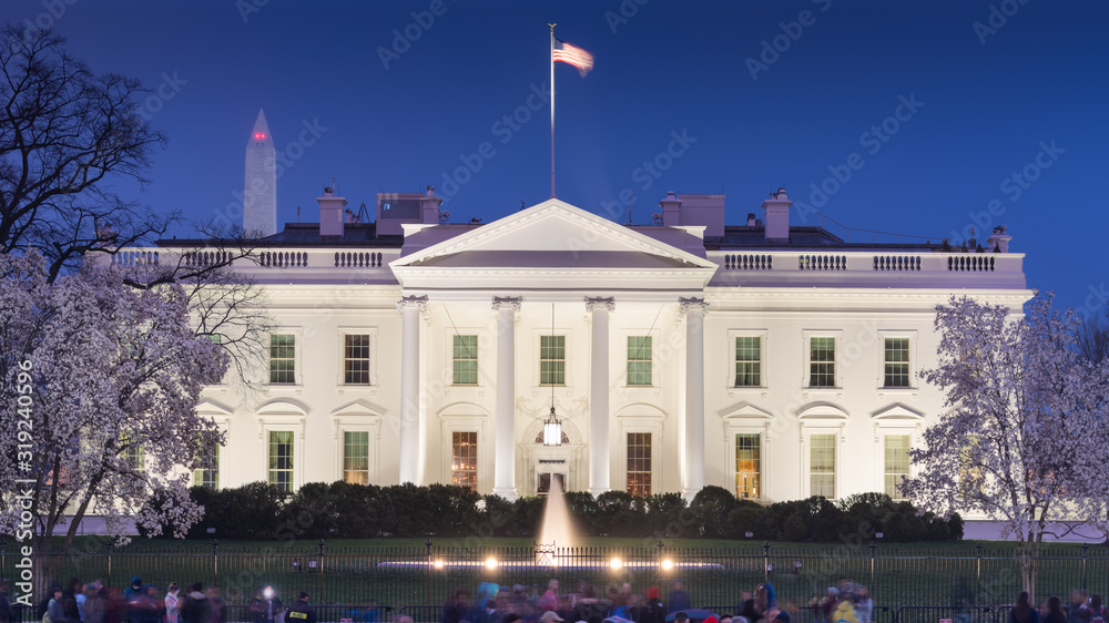 Naklejka premium Washington, DC at the White House at Night