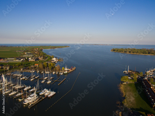 Drone view of Monnickendam Holland