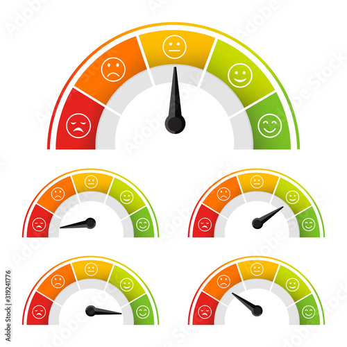 rating satisfaction mood meter in flat style vector photo