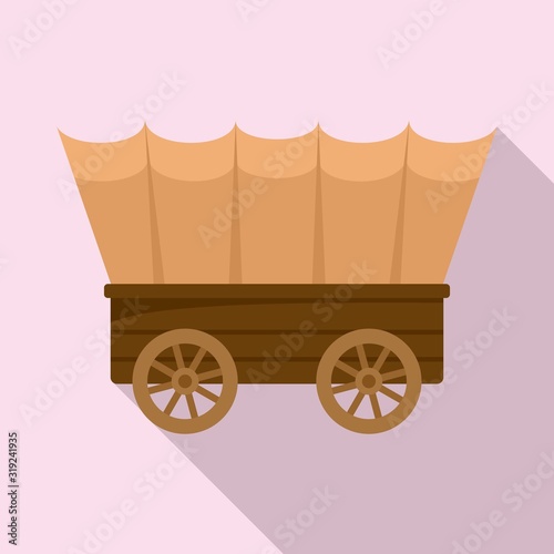 Western carriage icon. Flat illustration of western carriage vector icon for web design