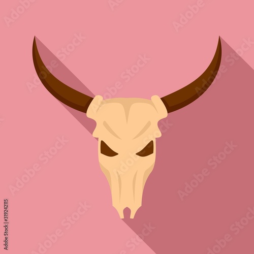 Cow skull icon. Flat illustration of cow skull vector icon for web design