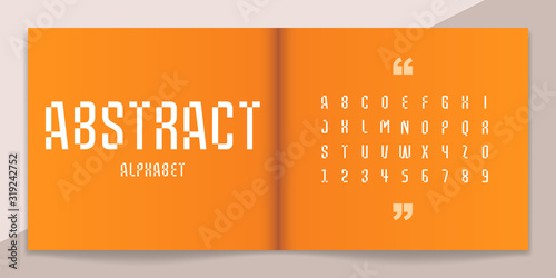 Abstract font and alphabet set. Lettering Design for magazine, poster, logo or advertising media. Typography fonts uppercase and number.