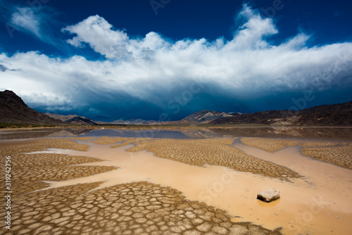 The Death Valley Landscape after a harsh rainstorm
