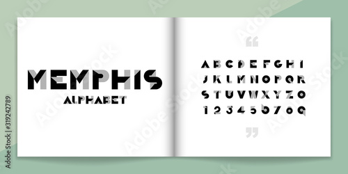 Geometric font and alphabet set. Lettering Design for magazine, poster, logo or advertising media. Typography fonts uppercase and number.