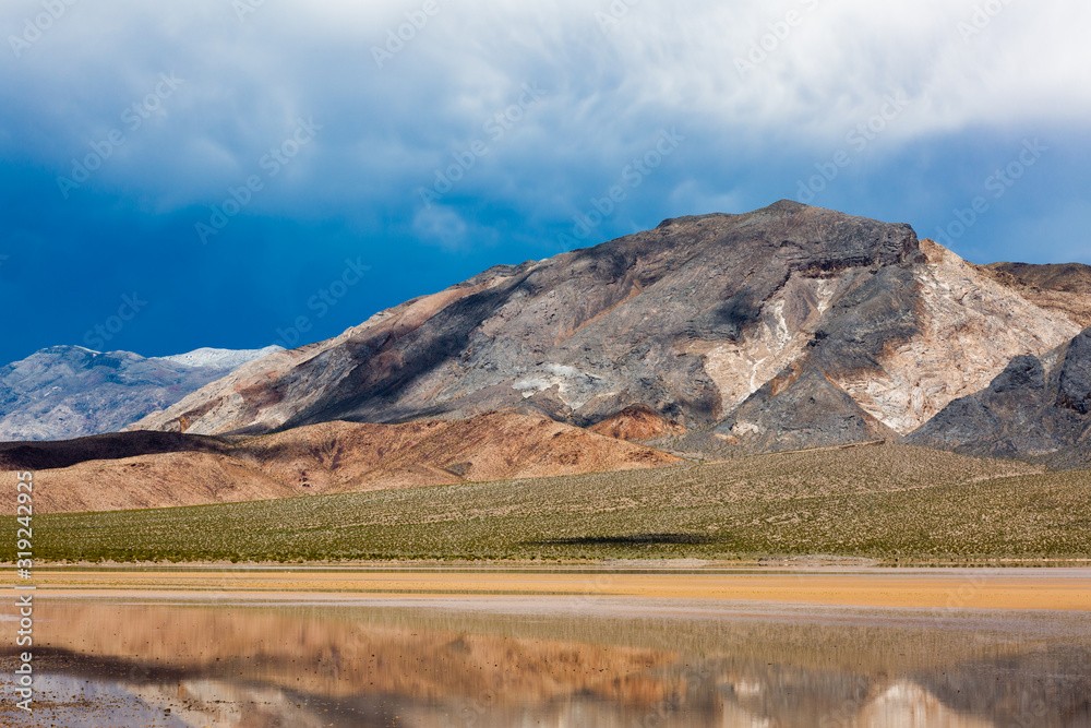 The Death Valley Landscape after a harsh rainstorm