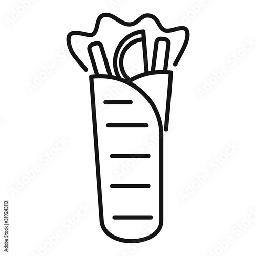 Kebab icon. Outline kebab vector icon for web design isolated on white background