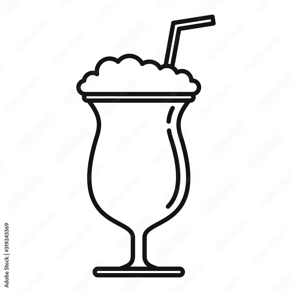 Ice cream smoothie icon. Outline ice cream smoothie vector icon for web design isolated on white background Ice cream smoothie icon. Outline ice cream smoothie vector icon for web design isolated on white background