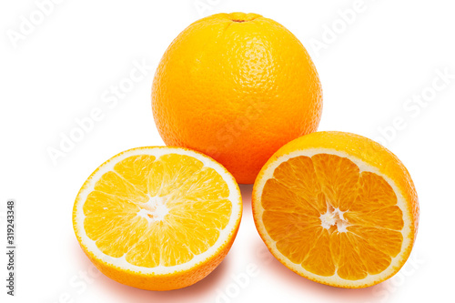 fresh oranges isolated on a white background