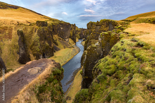 Fjadrargljufur Canyon in the south of Iceland
