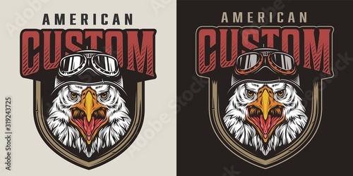 Colorful vintage animal biker mascot logo