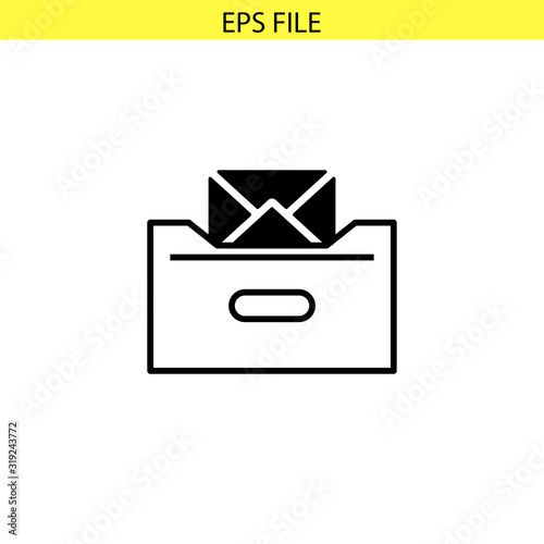 Mailbox tray concept vector illustration icon. EPS file