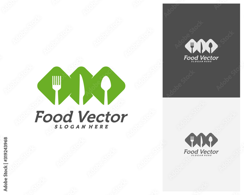 Creative Food logo design vector. Restaurant, food court, cafe logo template. Icon symbol. Illustration