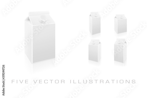 Milk blank carton box templates