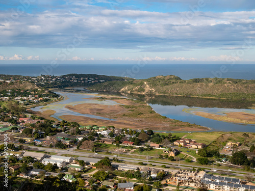 View of Sedgefiel and Sedgefield Lagoon. Garden Route. Western Cape. South Africa photo