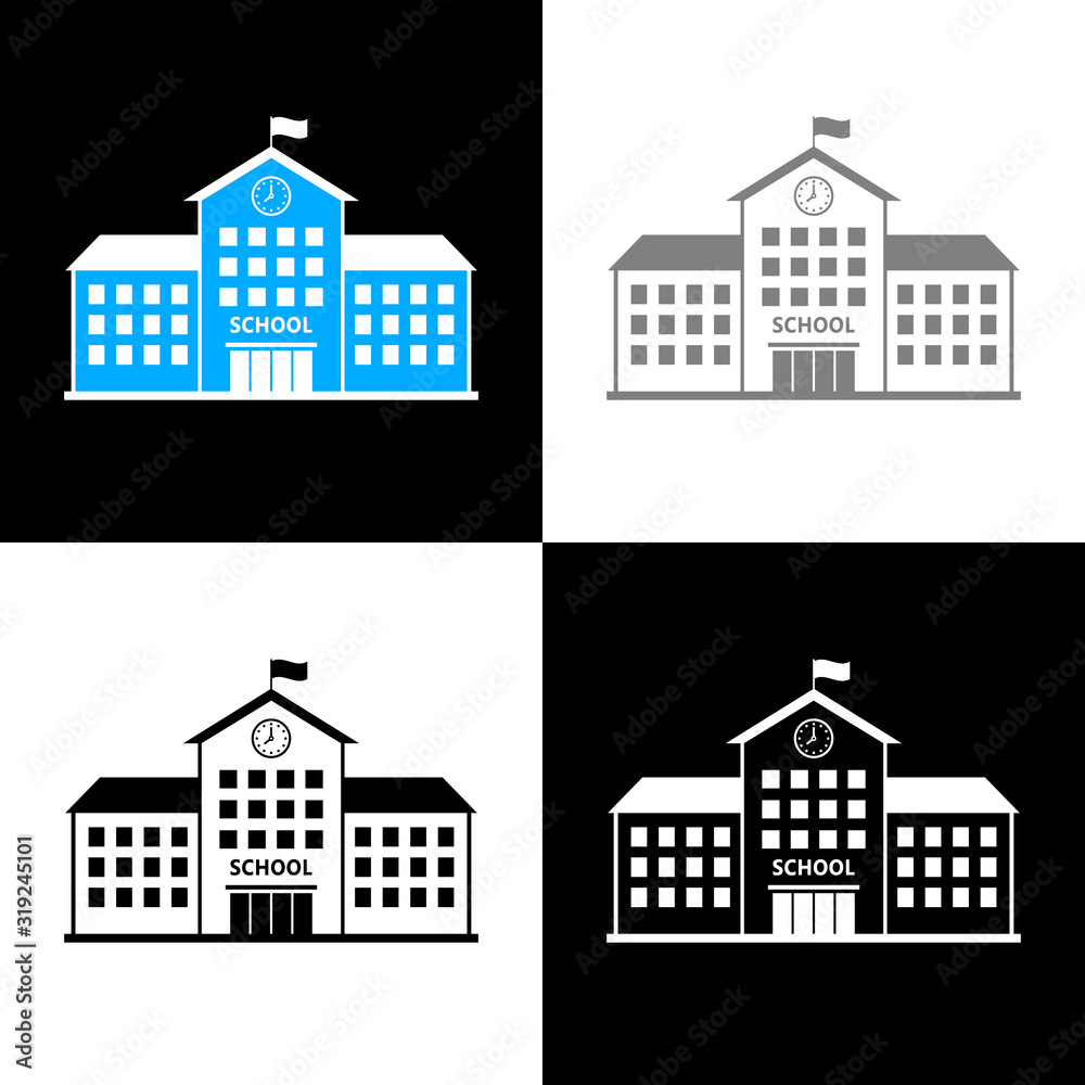 Fototapeta premium School icon set, vector illustration