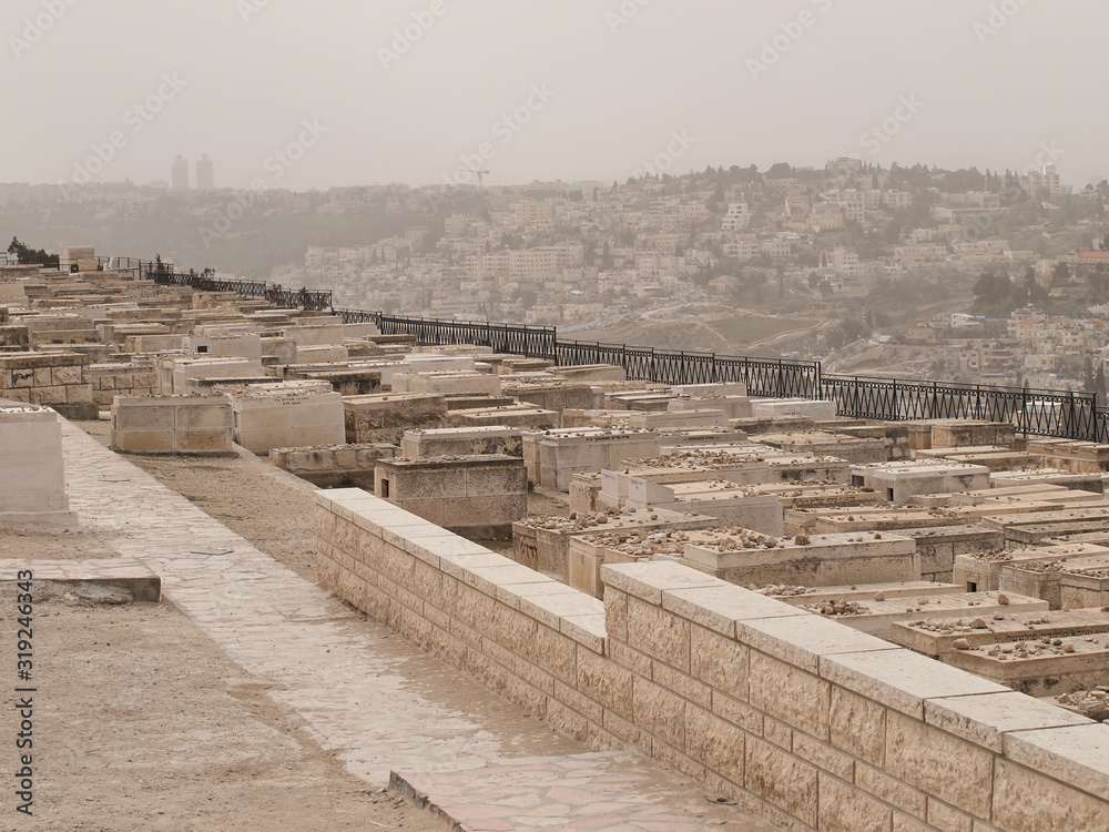 DEC 2019 the Mount of Olives cemetery Jerusalem, Israel.
