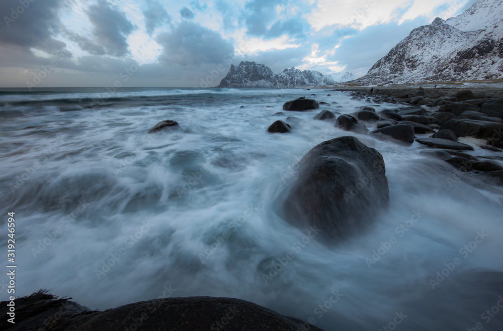 Fototapeta premium Traditional landscape of Norway nature.