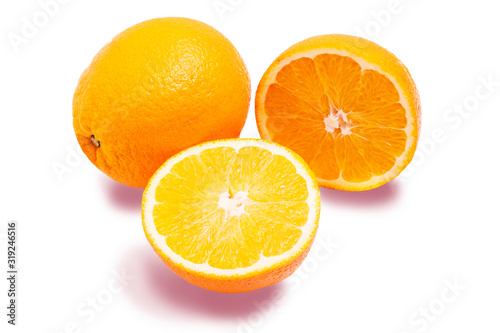 fresh oranges isolated on a white background