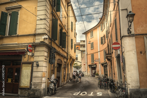 Picturesque street in downtown Bologna