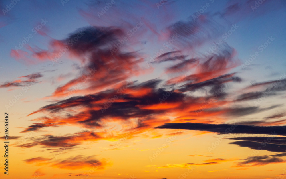 Fototapeta premium Sunset clouds colorful and building photo 3