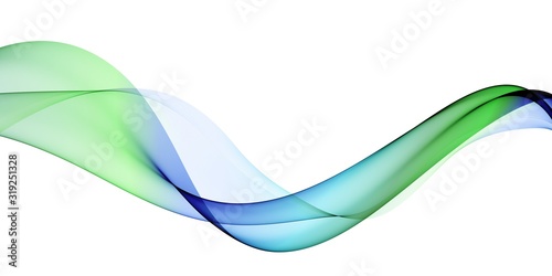  Abstract background, blue and green wavy © gojalia