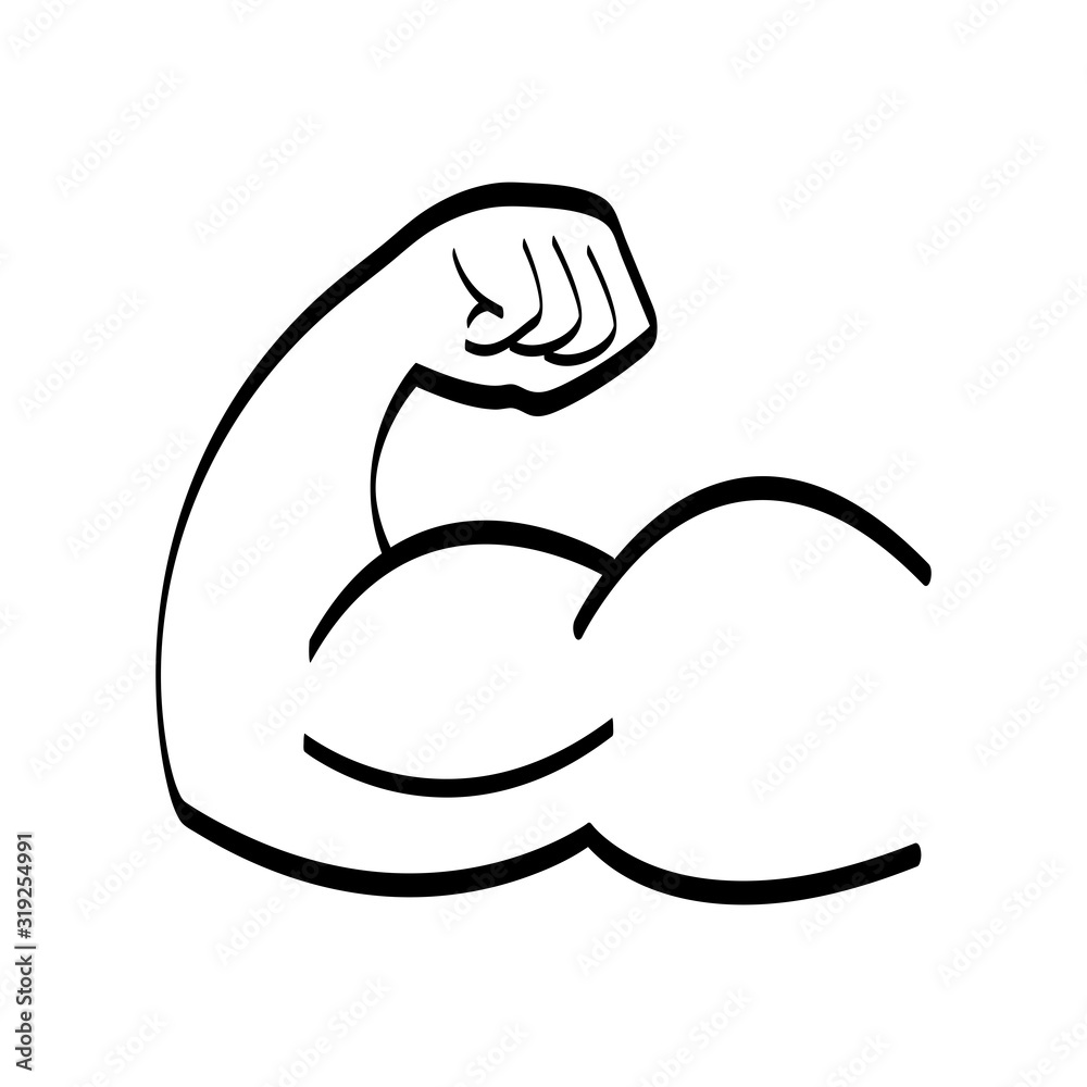 Arm with big muscles like bodybuilders have black and white - obrazy, fototapety, plakaty 