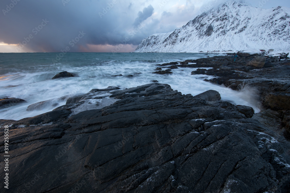 Fototapeta premium Traditional landscape of Norwegian nature.