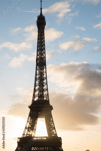 Eiffel Tower in Silhouette  Paris