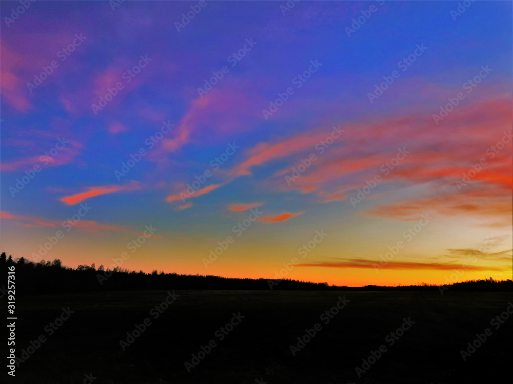 Sunset over the lake