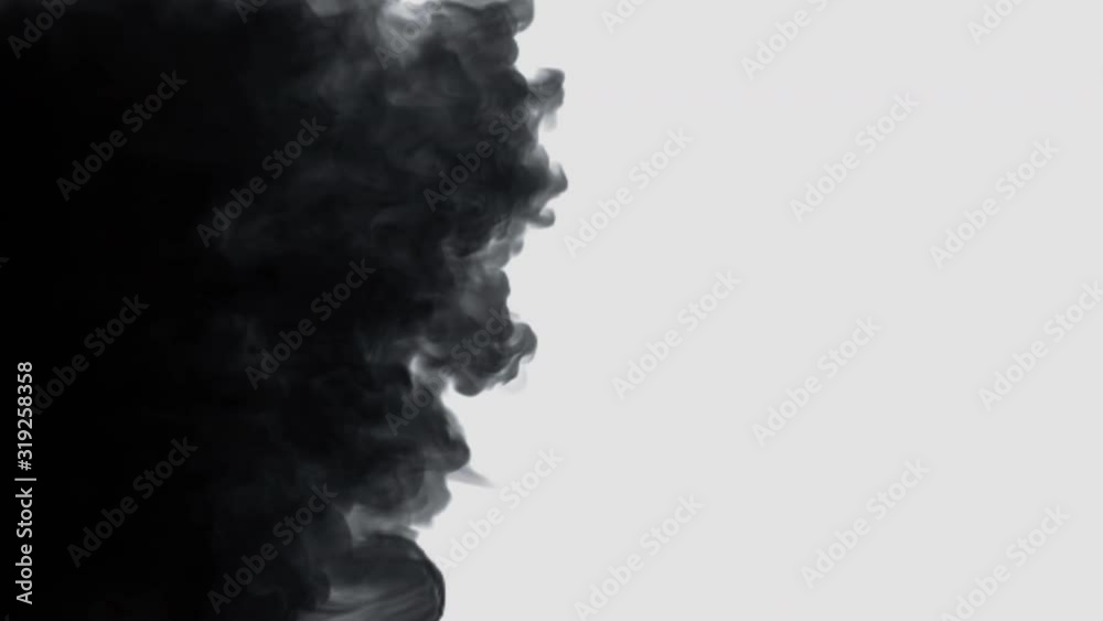 Black ink stain spreading in water Black ink stain spreading in water