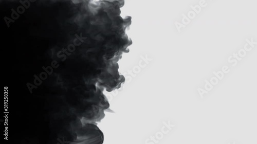 Black ink stain spreading in water