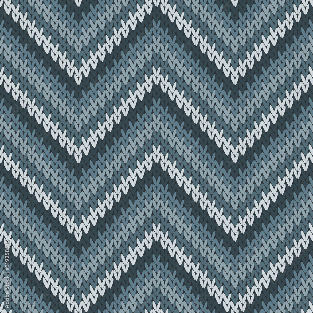 Fluffy zigzag chevron stripes knitted texture 