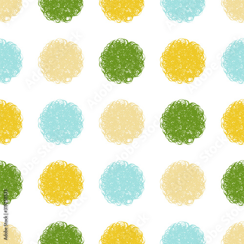 Polka dot doodle geometric vector seamless pattern.