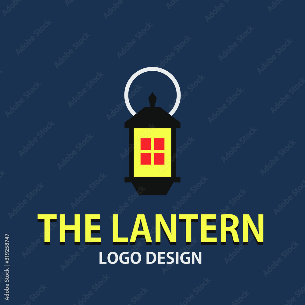 Fototapeta premium Flat Vector Lantern Logo or Icon Design For Business Logo or Brand