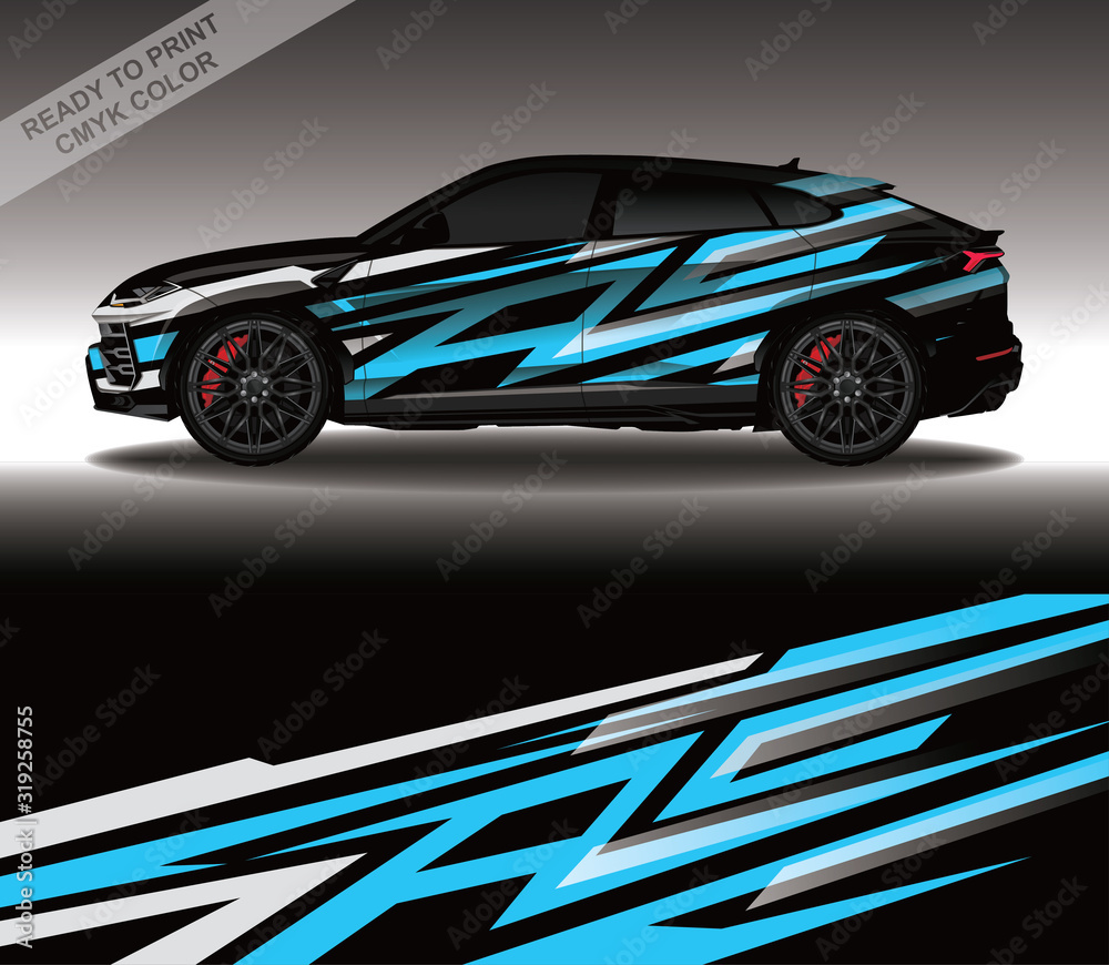 Car wrap decal design vector, custom livery race rally car vehicle sticker and tinting. Car wrap decal design vector, custom livery race rally car vehicle sticker and tinting.